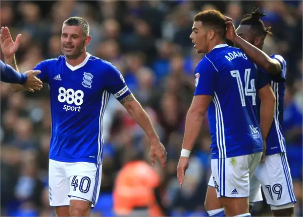 Birmingham City's Paul Robinson and Jonathan Grounds Celebrate Third Goal vs. Crawley Town in Carabao Cup First Round