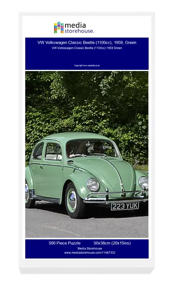 VW Volkswagen Classic Beetle (1100cc), 1959, Green