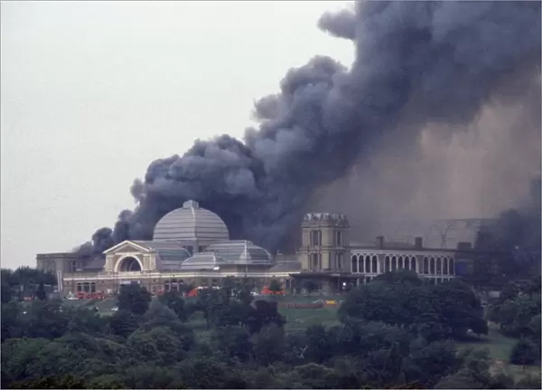 Fire at Alexandra Palace North London 11th July 1980. Home of television