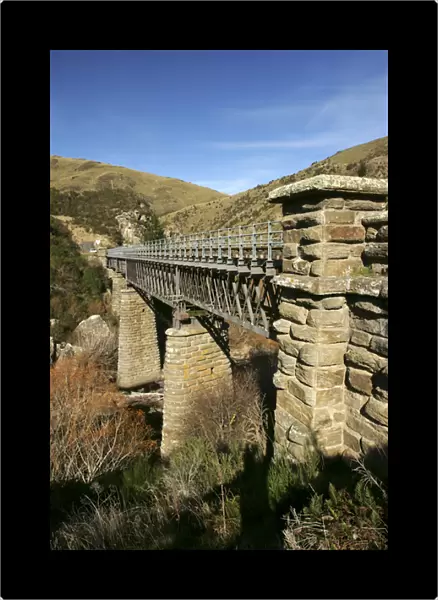Historic Hindon Bridge over Taieri River, Taieri Gorge, near Dunedin, South Island