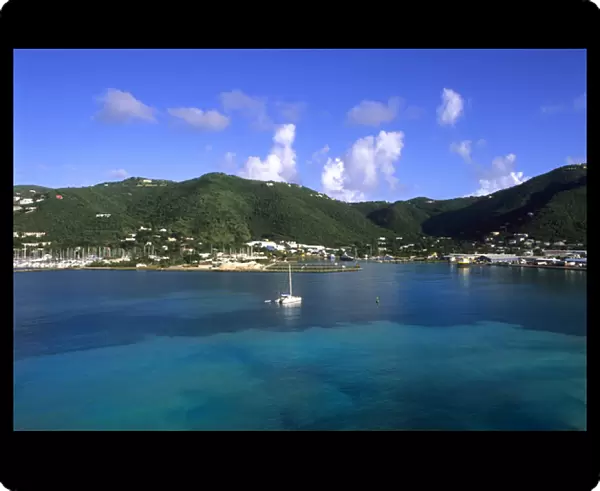 Beautiful port and village in mountains of Virgin Gorda in British Virgin Islands