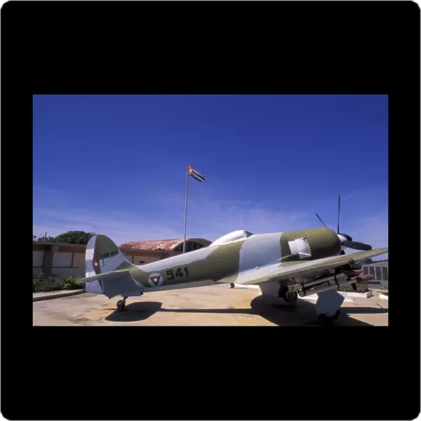 Cuba, Playa Giron, Bay of Pigs Museum. Fighter plane