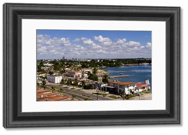 Aerial scene panoramic of the small important village of Cienfuegos in South Cuba