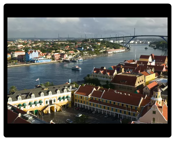 ABC Islands - CURACAO - Willemstad: Town Overview along Sint Anna Baai  /  Morning