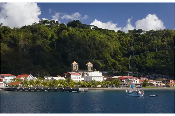 MARTINIQUE. French Antilles. West Indies. View of portion of town of St. Pierre from harbor