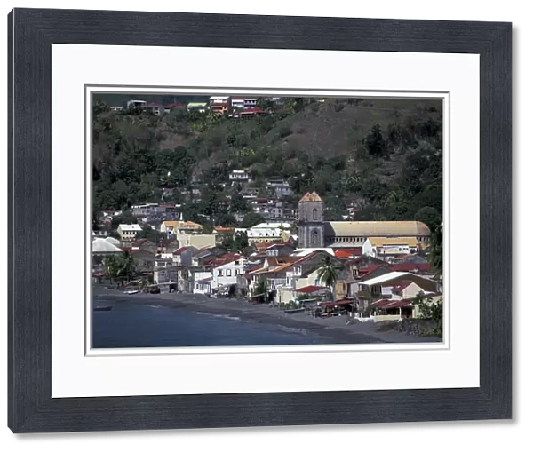 Caribbean, French West Indies, Martinique, Sainte-Pierre. Town View from Harbor