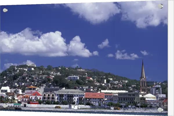 Caribbean, French West Indies, Martinique; Fort-de-France Town view from the harbor