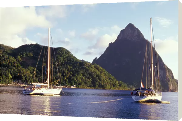 Caribbean, BWI, St. Lucia, Caribbean Pitons