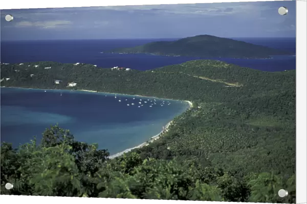 CARIBBEAN, St. Thomas, near Compass Point Bay filled with sail boats