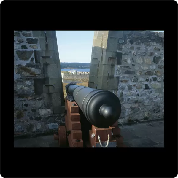 A canon in Kings Bastion at Fortress Louisbourg Nat l Historic Site, Nova Scotia