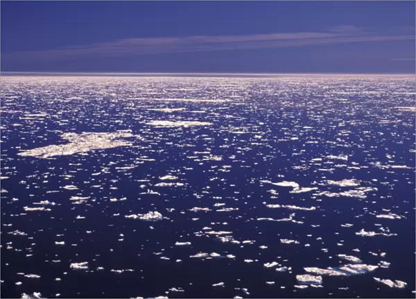 North America, Canada, Baffin Island. 2nd year ice melting, global warming