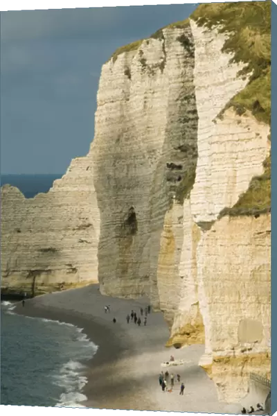Chalk Cliffs and beach, Etretat, Normandy, FRANCE