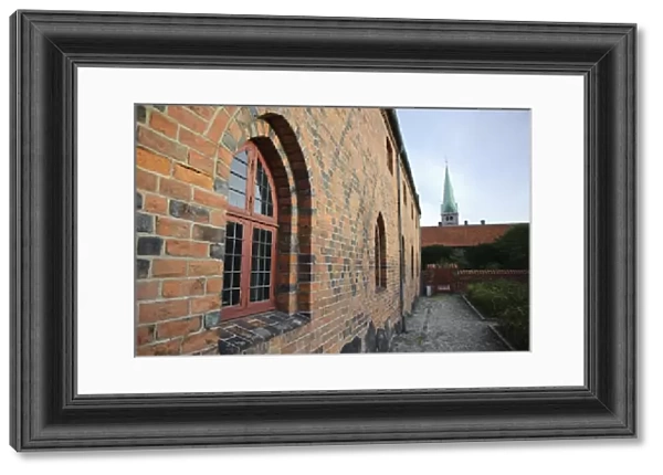 Denmark, Sjaelland, Helsingor. Wall and window dwtail on Sct. Mariae Church (Priory