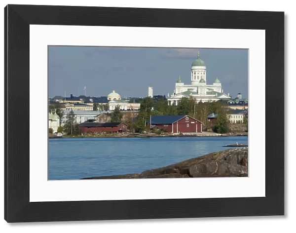 Europe, Finland, Helsinki. Views of city from harbor, including Lutheran Cathedral