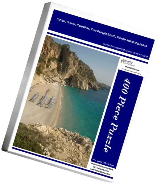 Europe, Greece, Karpathos, Kyra Panagia Beach: Popular swimming beach