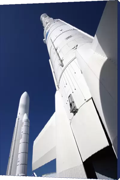France. Paris. Ariane rocket display in biennially Paris Air Show