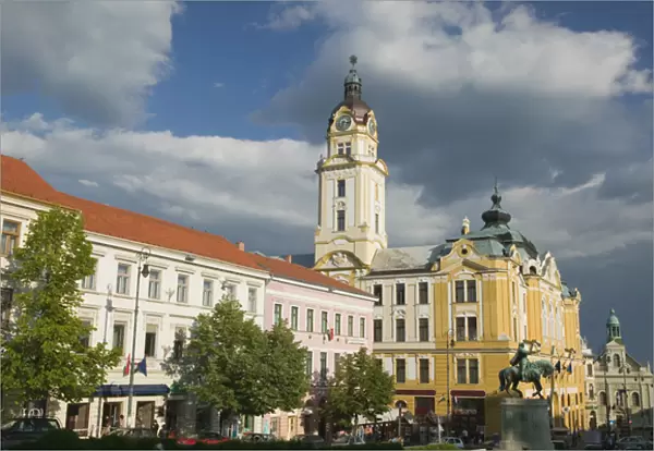 HUNGARY-Southern Transdanubia-PECS: Szechenyi ter Square  /  Town Hall  /  Afternoon