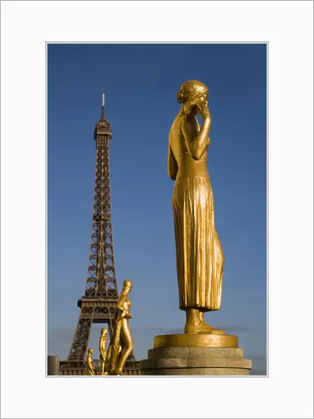 Eiffel Tower, statue at the Palais de Chaillot, Paris, France
