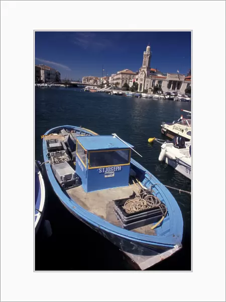 Europe, France, Sete, fishing boats and canals