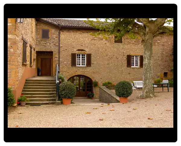 03. France, Burgundy, Denice, Chateau de Cercy, courtyard (Editorial Usage Only)
