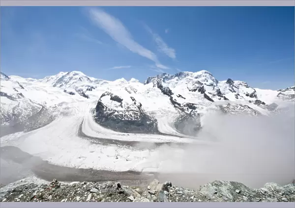 Gornergrat Peak, Switzerland. Monte Rosa Massif from Gronergrat