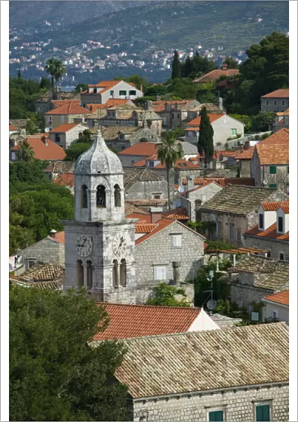 CROATIA, Southern Dalmatia, CAVTAT. Town View with St. Nikola Church