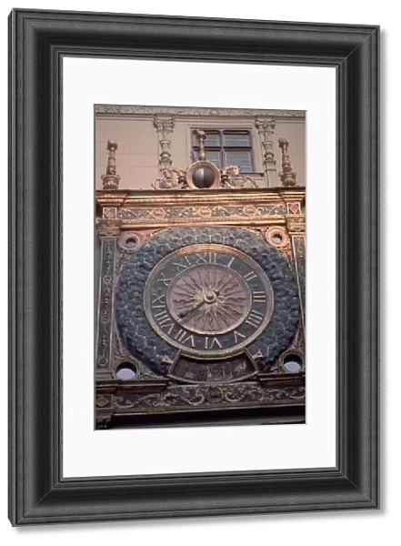 Europe, France, Rouen Old clock