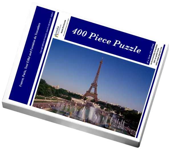 France, Paris, Tour Eiffel and Fontaine du Trocadero