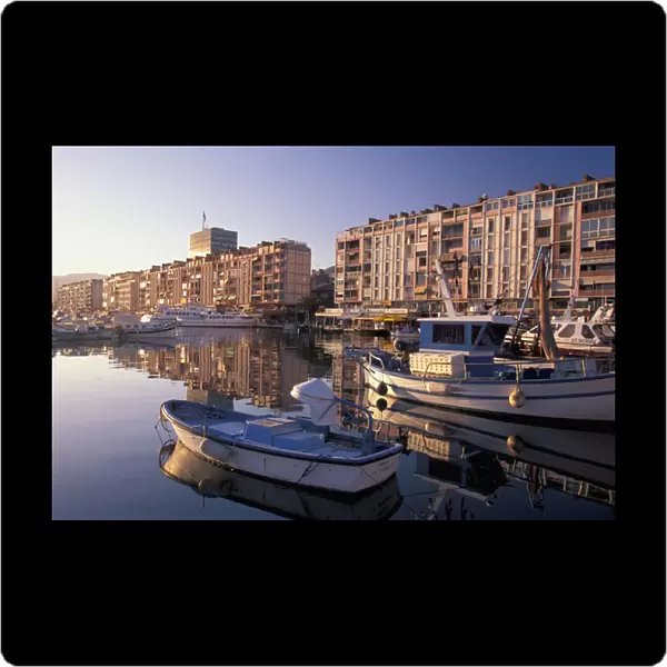 EU, France, Cote D Azur  /  French Riviera, Var, Toulon. Sunset light, Port. Quai