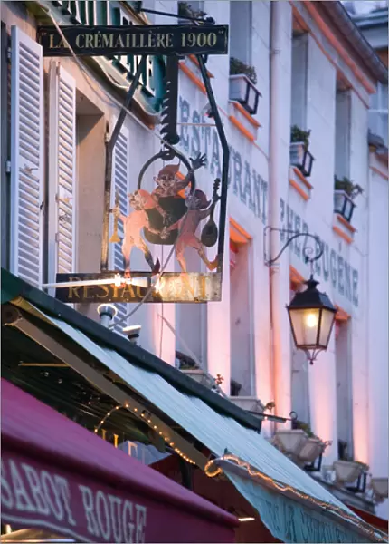FRANCE-PARIS-Montmartre: Place du Tertre, La Cremaillere 1900 Cafe Sign