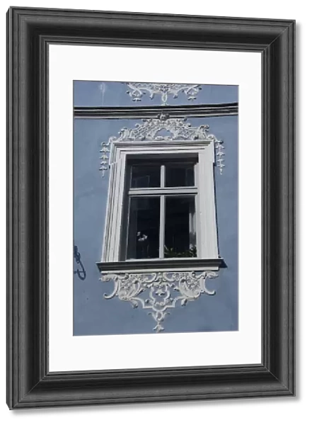 Germany, Bamberg. Ornate blue & white Baroque home