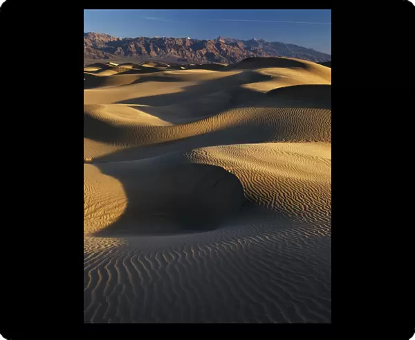 USA, California, Death Valley National Park, View of sand dunes at sunset