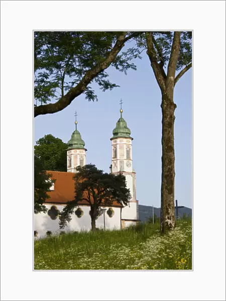 GERMANY, Bayern-Bavaria, Bad Tolz. Hillside church