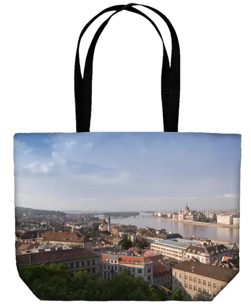HUNGARY-Budapest: Danube River View from Fishermans Bastion