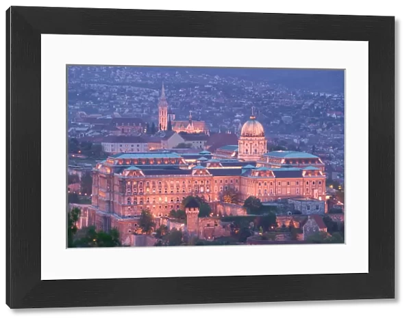 HUNGARY-Budapest: Evening View of Castle Hill from Gellert Hill