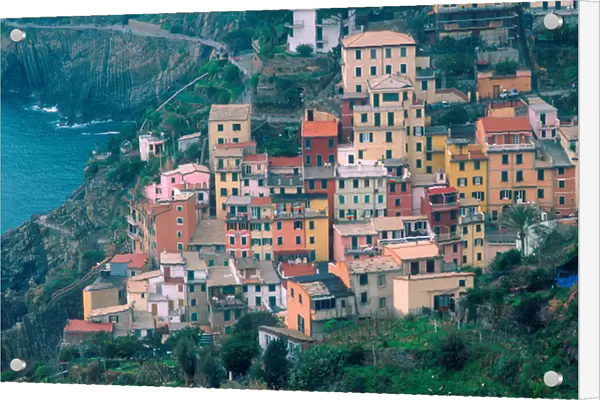 Europe, Italy. Seaside village along the Ligurian Coast