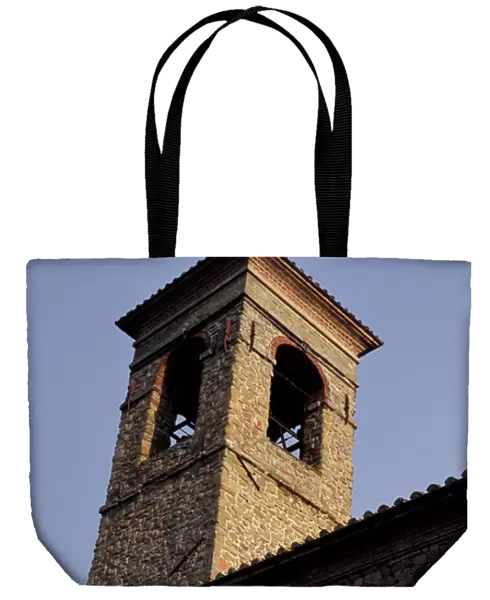 Europe, Italy, Umbria, Preggio, church tower