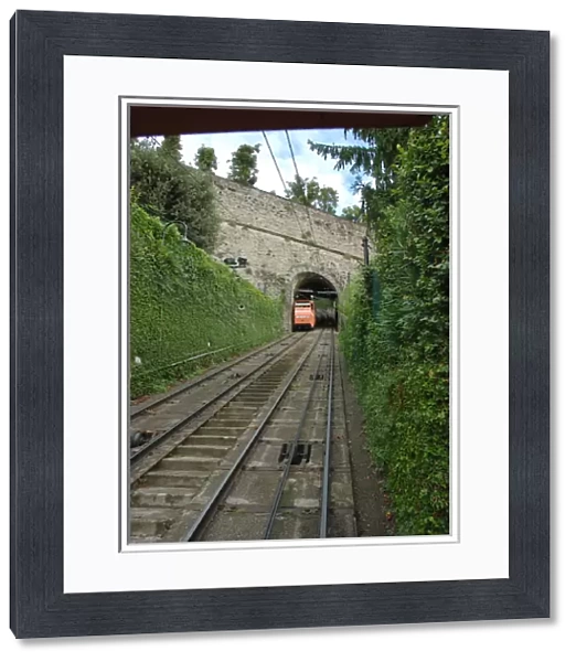04. Italy, Bergamo, funicular up to hilltop medieval town (Editorial Usage Only)