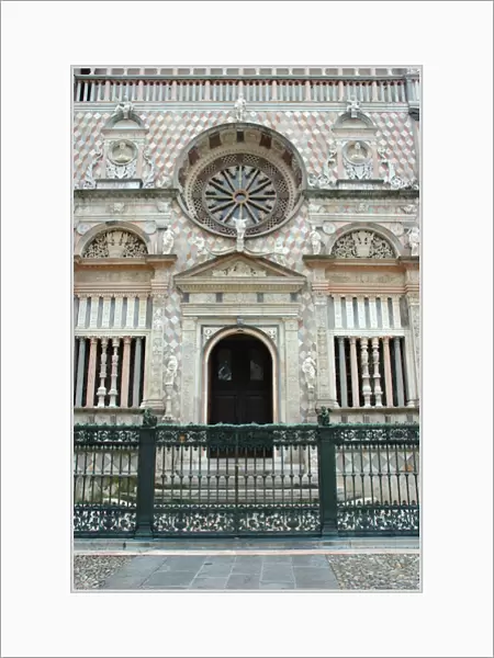 04. Italy, Bergamo, detail of front of Duomo