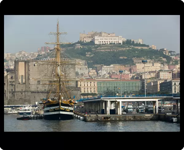 ITALY-Campania-(Bay of Naples)-NAPLES: Italian Tall Ship Amerigo Vespucci - Port of Naples