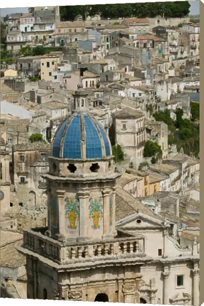 ITALY-Sicily-RAGUSA IBLA: Town View with Santa Maria dellItria Church