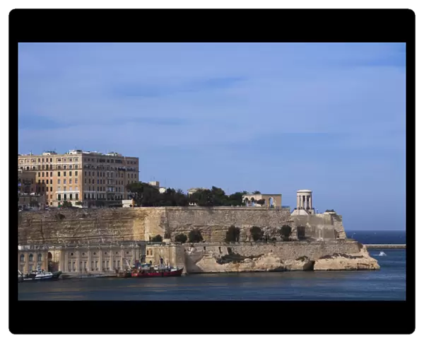 Malta, Valletta, Senglea, L-Isla, view of Valletta from The Vedette lookout