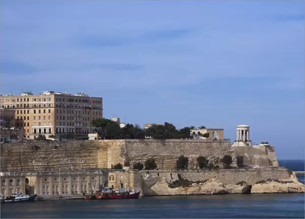 Malta, Valletta, Senglea, L-Isla, view of Valletta from The Vedette lookout