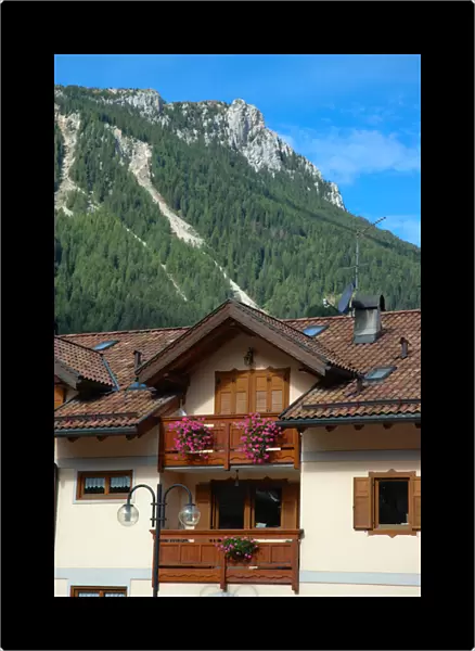 04. Italy, Moena, example of architecture in alpine village