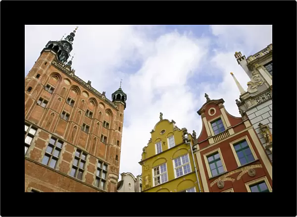Europe, Poland, Gdansk. Town Hall and rooflines in Old Town. Credit as: Nancy & Steve