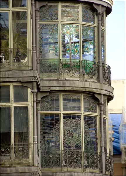 Spain, Catalonia, Barcelona. Views of neighboring homes from Gaudis Casa Batllo