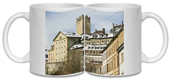 SWITZERLAND-NEUCHATEL: Town View & Prison Tower  /  Winter