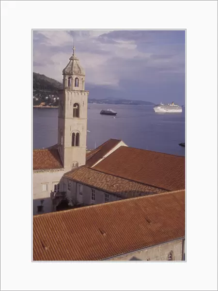 Belltower of the Dominican Monastery at the NE side of Old Town Dubrovnik. Cruise