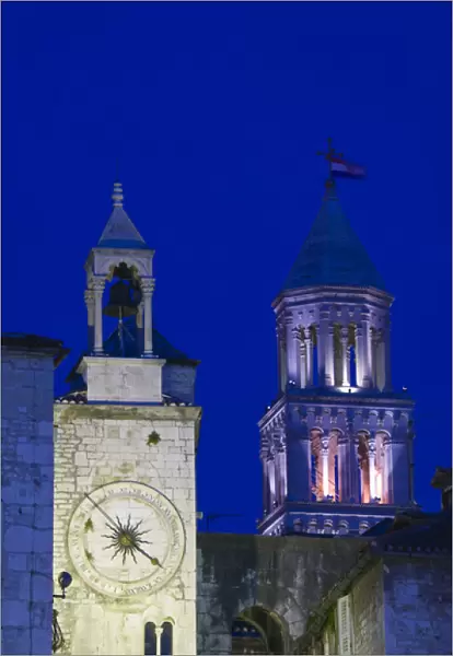 CROATIA, Central Dalmatia, SPLIT. Old town SPLIT- Narodni (People s) Square Clocktower