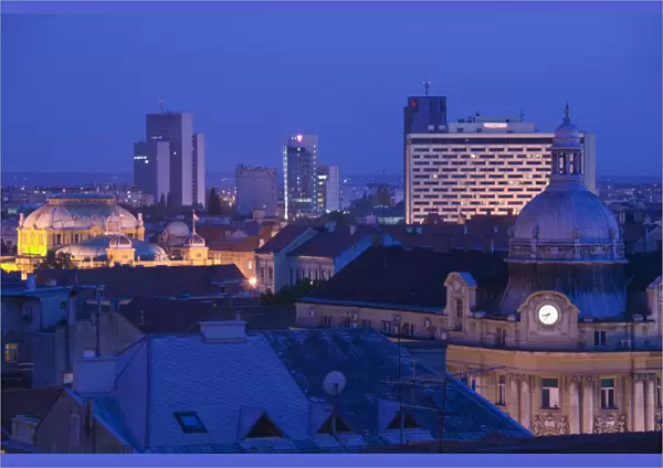 Croatia-Zagreb. City View from Upper Town  /  Evening